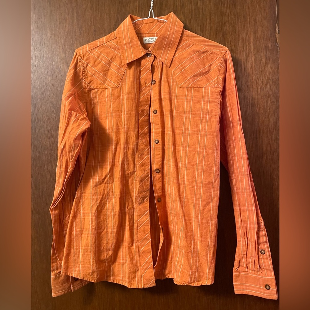 Orange button down shirt